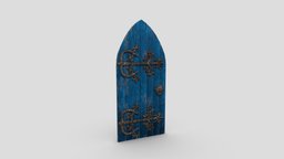 Castle Door 01 Low Poly Realistic gate, castle, wooden, dungeon, retro, medieval, unreal, era, antique, rusted, ready, gothic, prison, jail, old, fortress, engine, real, unity, game, 3d, low, poly, church, door