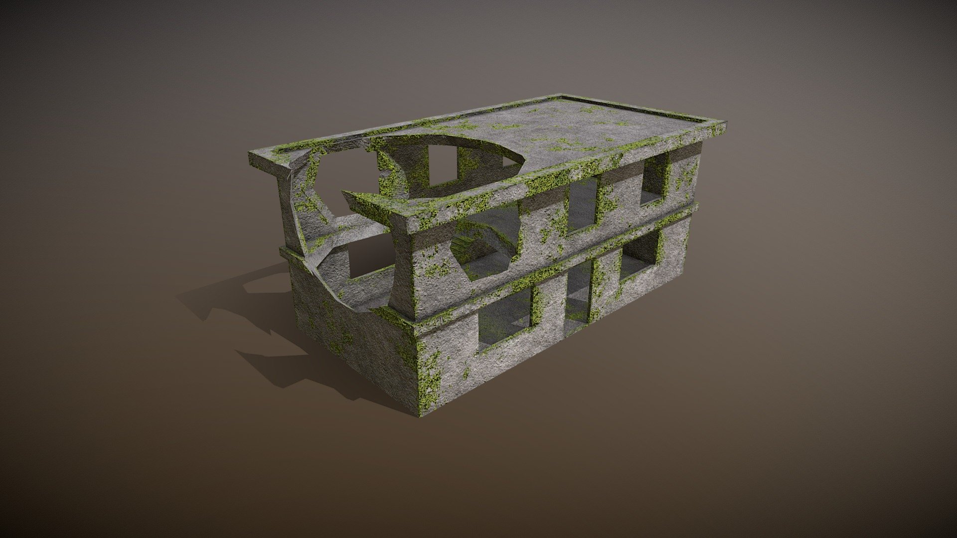 Simple prop house, 2048 material pbr with DX normalmap - Destroyed mossy house - Buy Royalty Free 3D model by Thunder (@thunderpwn) 3d model