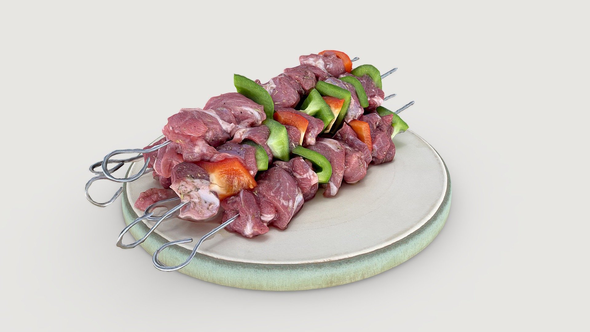 An ancient method of cooking meat. All you need is a stick and a fire. 

Check out my virtual and augmented reality recipes and support me on Patreon - Lamb skewers (shashlik) - 3D model by Zoltanfood 3d model