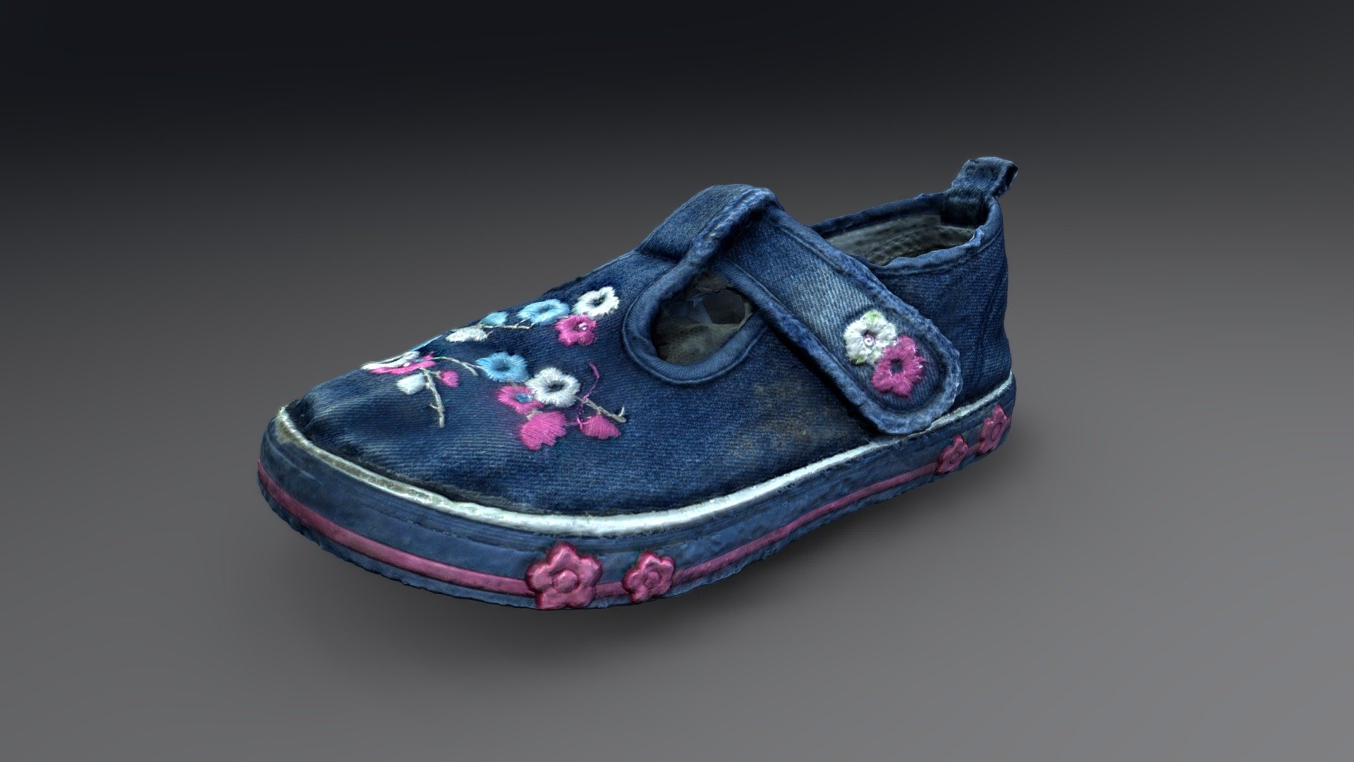 Shoe with flowers pattern - Child Shoe - Download Free 3D model by desktopdan 3d model
