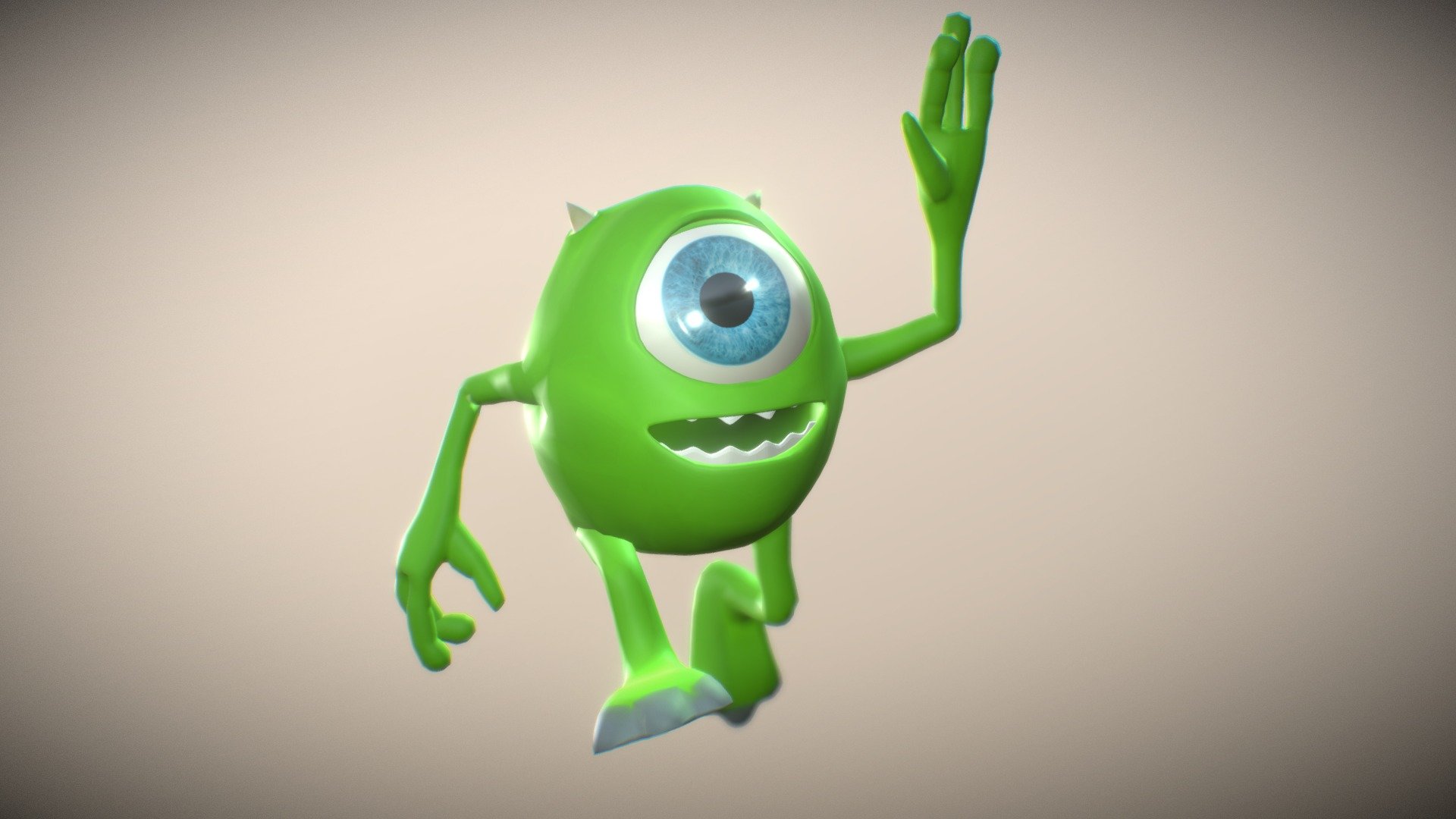 A 3D modelisation of Mike, who is one of the protagonist in the movie &ldquo;Monster Inc