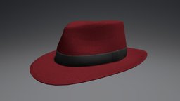 Trilby Hat (Red) hat, red, style, traditional, trilby