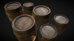 Wood Barrels barrel, wine, barrels, old, cellar, alcohol, wood