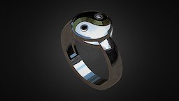 Ring "Yin Yang" jewelry, accessories, silver, 3d-model, jewelry-3d-design, enamelled, ring, gold