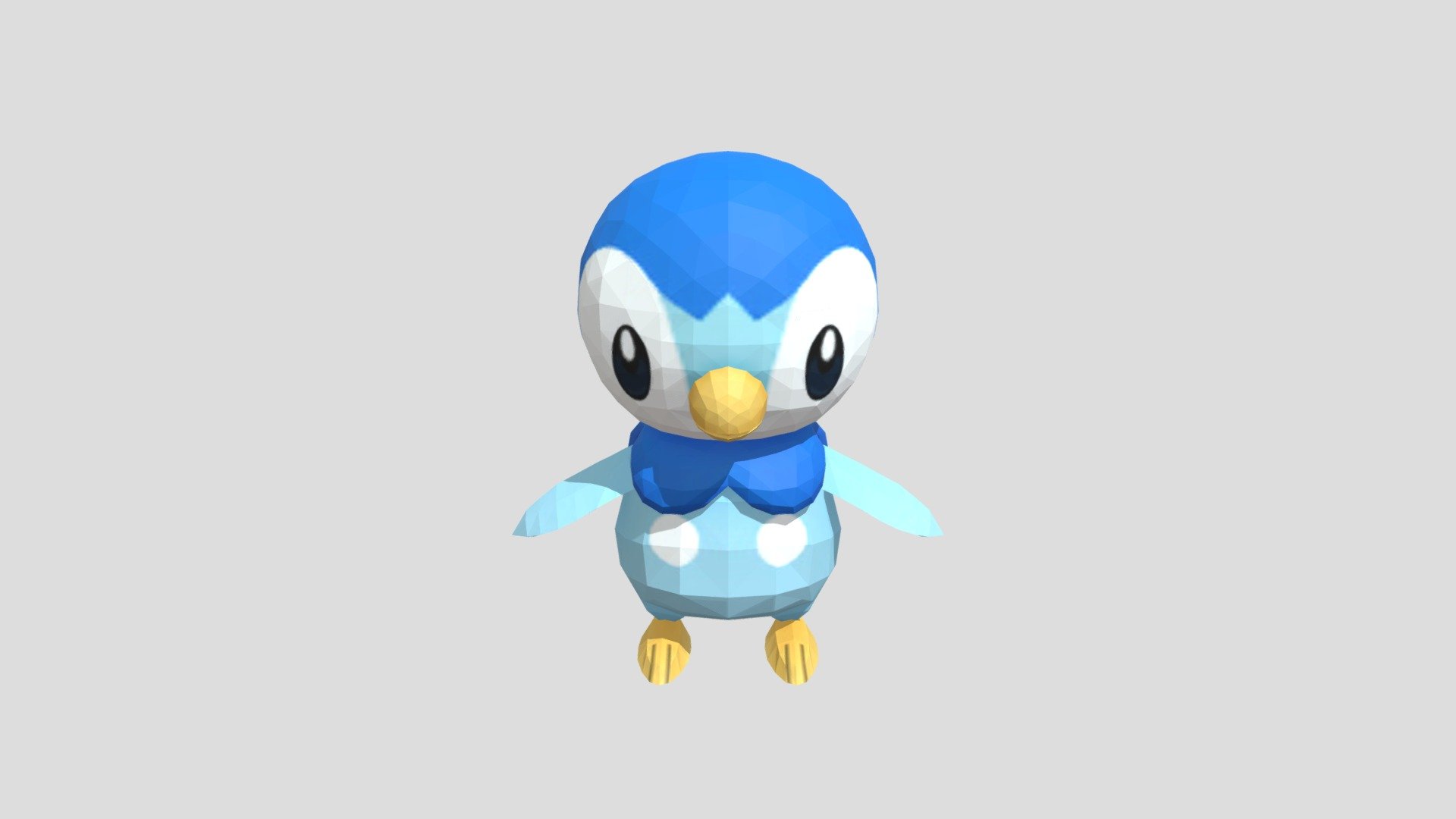 Penguin Pokémon
Because it is very proud, it hates accepting food from people. Its thick down guards it from cold 3d model