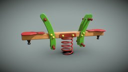 Low poly Swing children, swing, park, playground, unity, low-poly, game, pbr