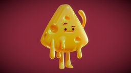 Cheeseboy 2 sculpt, food, toon, cute, high, dairy, fun, print, roblox, melt, character, 3d, poly, free, stylized, funny, tiko, tikodev