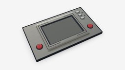 Electronic game and watch device, lcd, control, fun, clock, vintage, retro, electronic, classic, play, game, 3d, pbr, technology, watch, video, screen