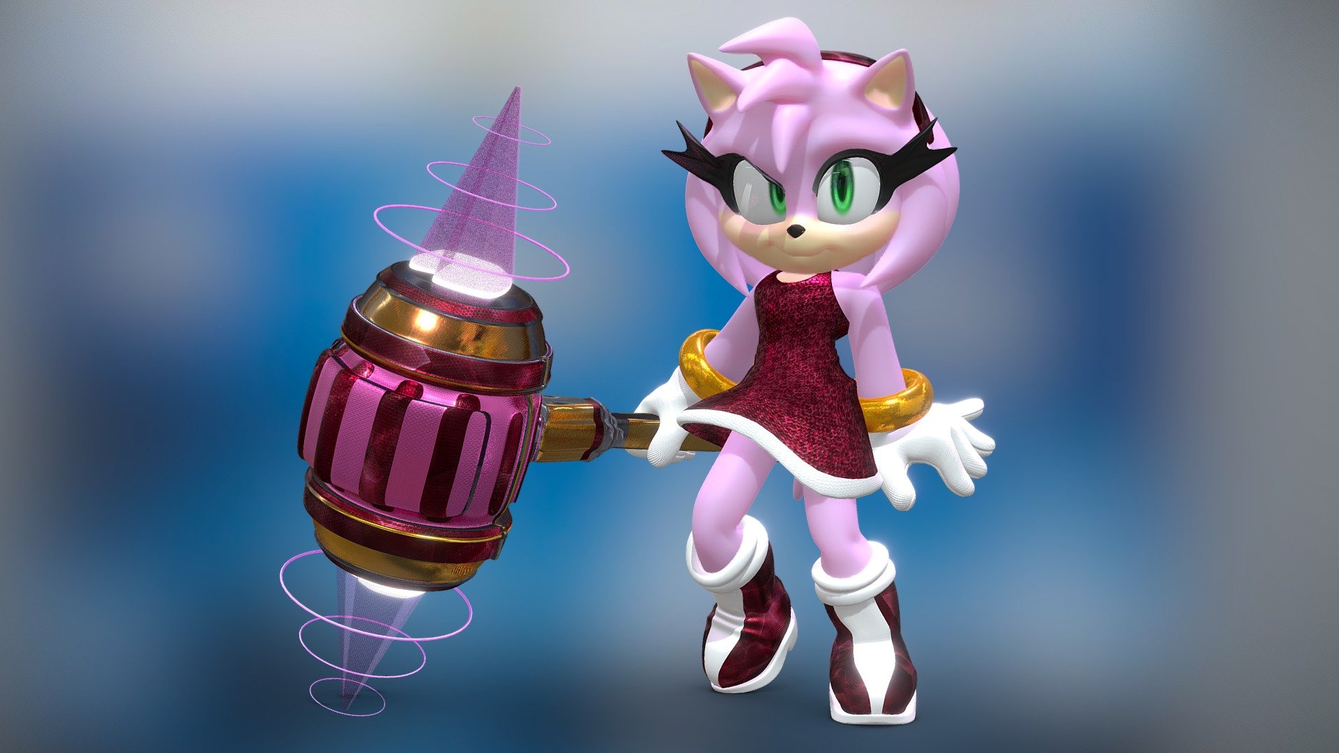The scene is in the sketchfab in order to view the model and I make it available because I need to get upload credits in the Sketchfab
The clean version and other formats can be downloaded in my gumroad - terraxy - Amy Rose (Sonic Movie) - 3D model by Teva (@TerrAxy) 3d model