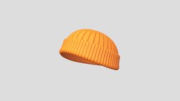 Yellow Brimless Hat hat, style, cap, cloth, fishing, prop, fashion, summer, head, yellow, fabric, headdress, wear, wool, character, cartoon, clothing, brimless
