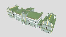 3D Academy school, mesh, assets, university, rts, strategy, science, europe, ukraine, academy, cityscape, cossacks, architecture, cartoon, 3d, art, lowpoly, building, fantasy, gameready, environment