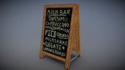 A-board, Sandwich Board bar, cafe, dairy, restaurant, off, sign, licence, milk, bodega, shop
