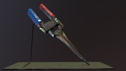 post-apo electro-dagger post-apo, weapon, low-poly, asset, game, dagger-katar