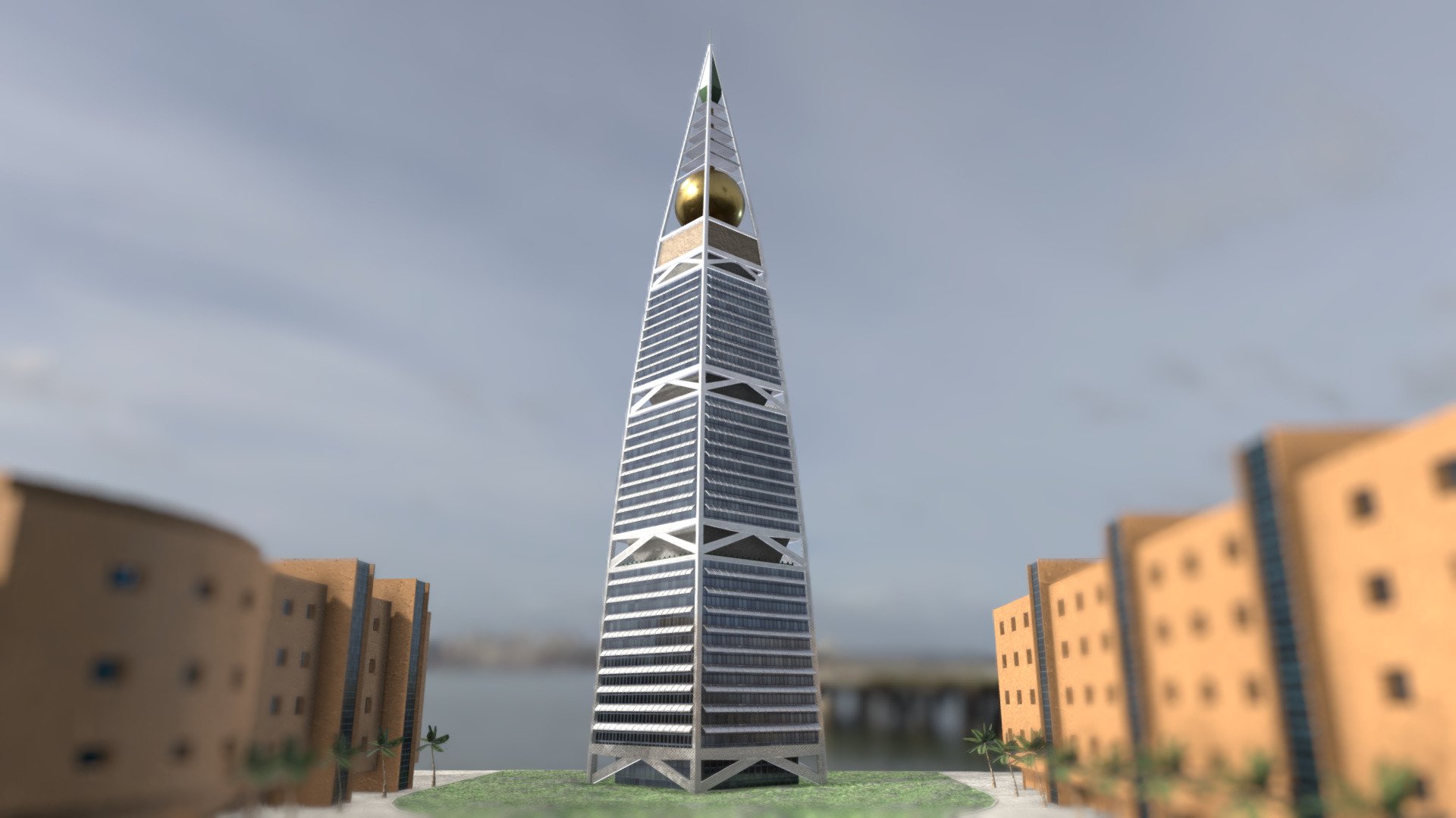The Al Faisaliyah Centre (or Al Faisaliah Centre, Arabic: برج الفيصلية) is a commercial skyscraper and mixed-use complex located in the business district of Riyadh, Saudi Arabia. The 267-metre-high office tower

Low Poly 3d Model ready for AR, Game, and VR PBR Texture with 2K Resolution - Al Faisaliyah Tower Skyscraper Low Poly - Buy Royalty Free 3D model by cuankiproduction 3d model