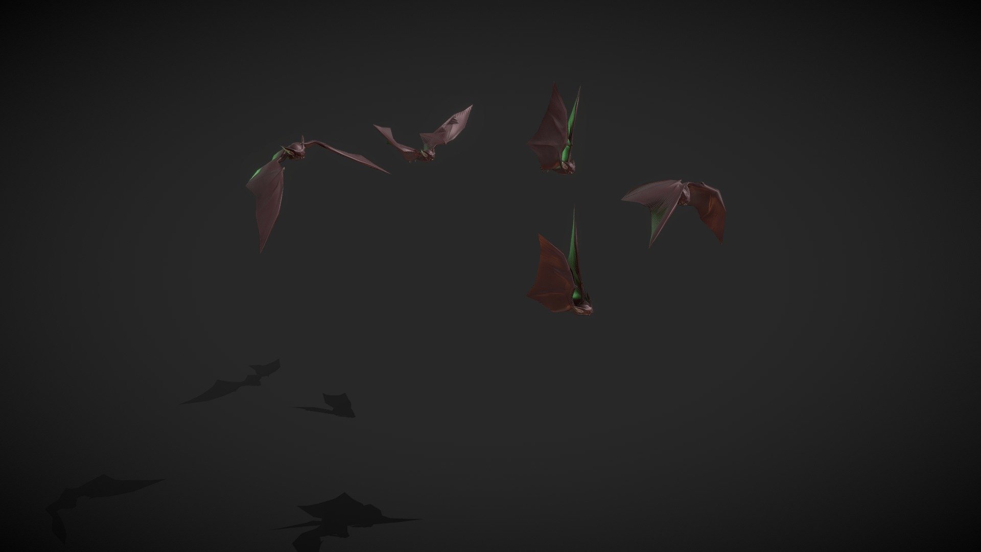 Animals: Bat Swarm - 3D model by Klaudia Naumann (@klaudia_naumann) 3d model