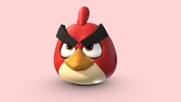 Angry Bird red, bird, angry, bomb, boom, fire, angrybird, zbrush-sculpt, spp, substancepainter, maya, cartoon, texture, 3dmodel