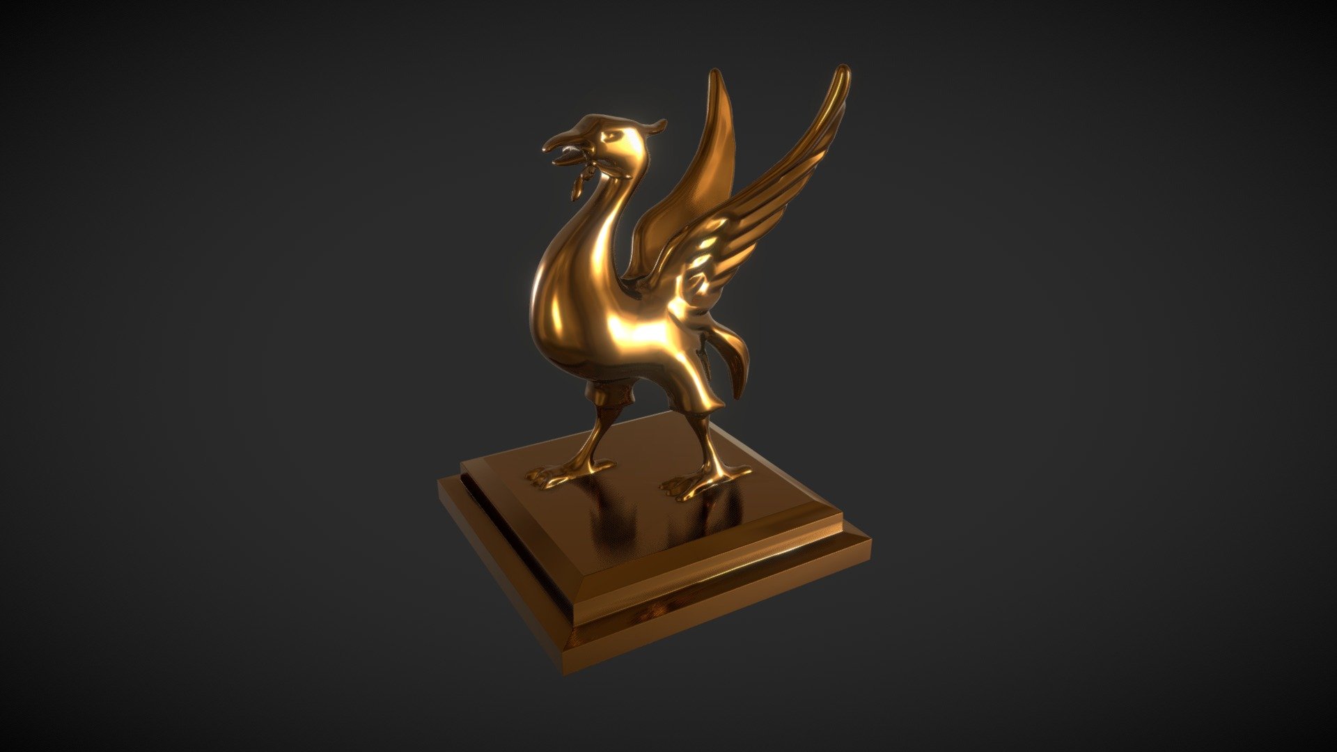 Based on the LFC (Liverpool Football Club) Liverbird, this model was used to create a 3D print, which was then cast in bronze 3d model