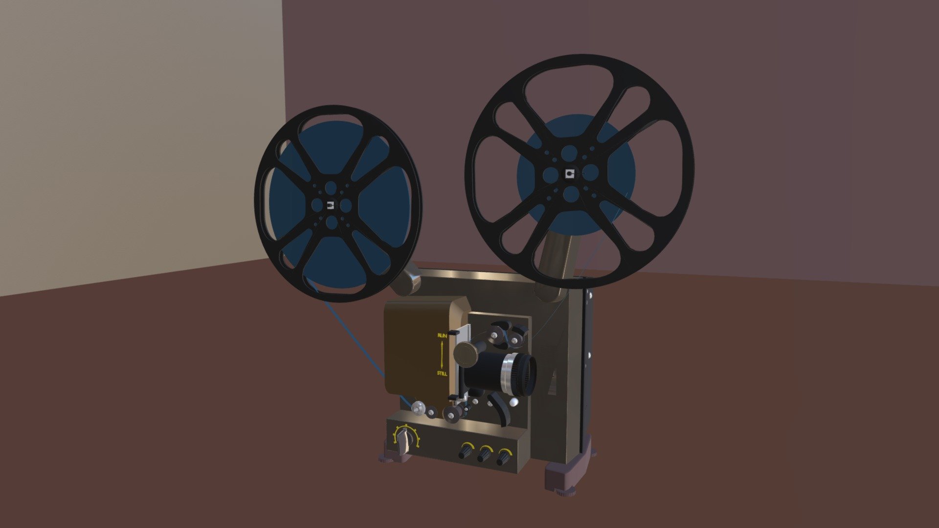 An old film projector 3d model