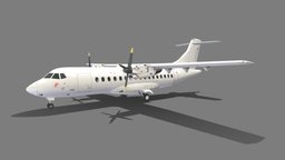 ATR 42  static Low poly Blank airplane, scenery, transport, airport, travel, simulation, propeller, aircraft, commercial, static, fsx, xplane, regional, lowpoly, gameasset, plane, p3d, msfs, atr72