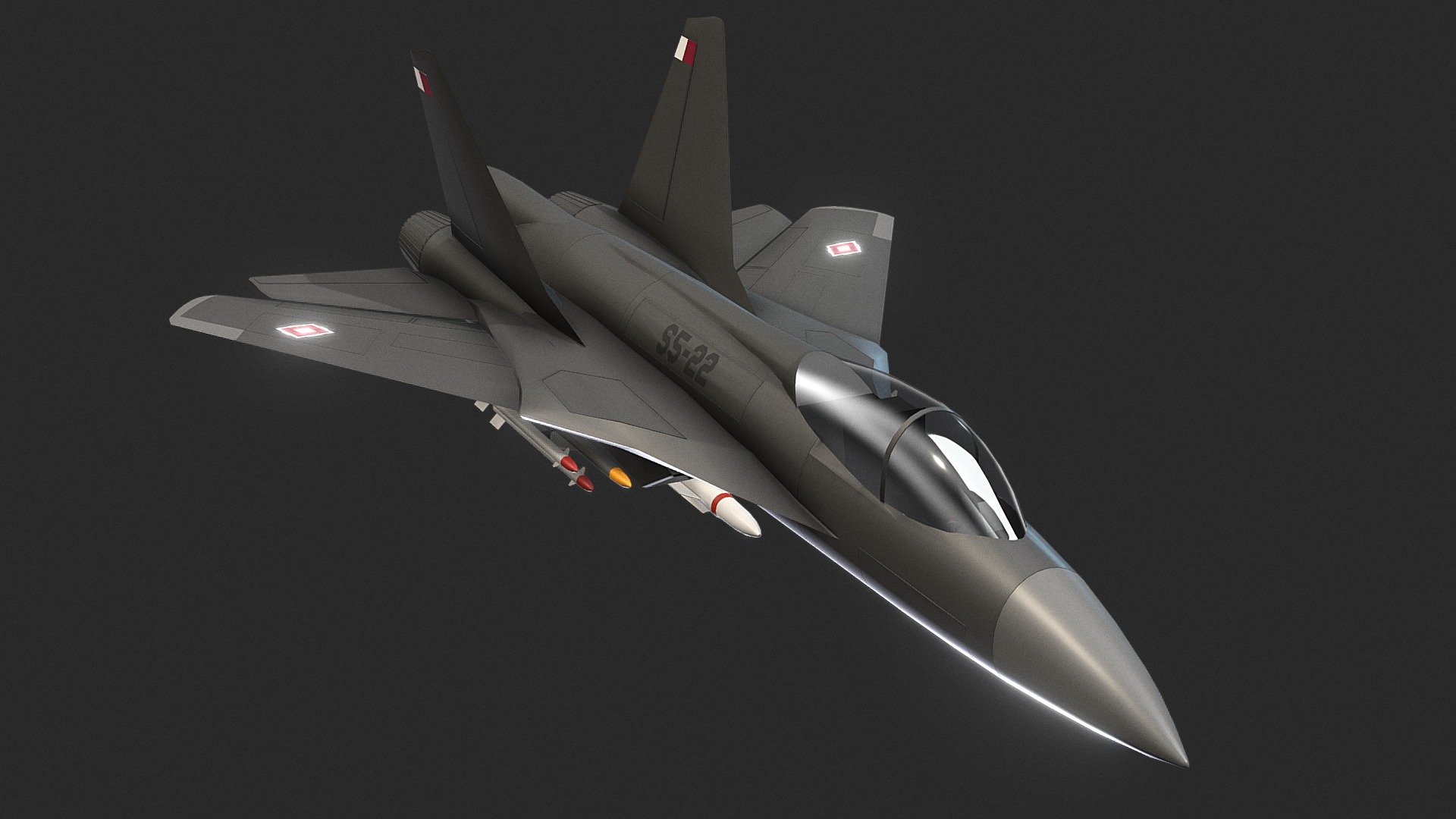 Variable wing sweep carrier-based fighter. Intended exclusively for fleet defence. Much lighter than other variable geometry aircraft like the F-14 or the Panavia Tornado - MC.71 Light naval interceptor - 3D model by nestor_d 3d model