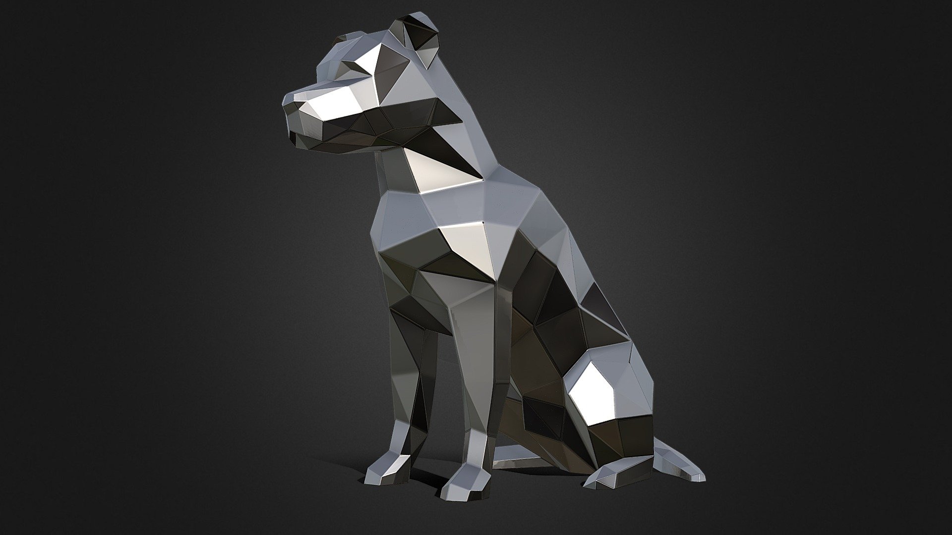 American staffordshire terrier metal model - 3D model by PolyArt (@ivan2020) 3d model