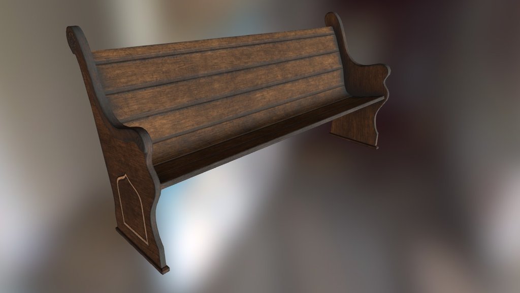 Church bench for my game - Church Bench - Download Free 3D model by neverfollow81 3d model