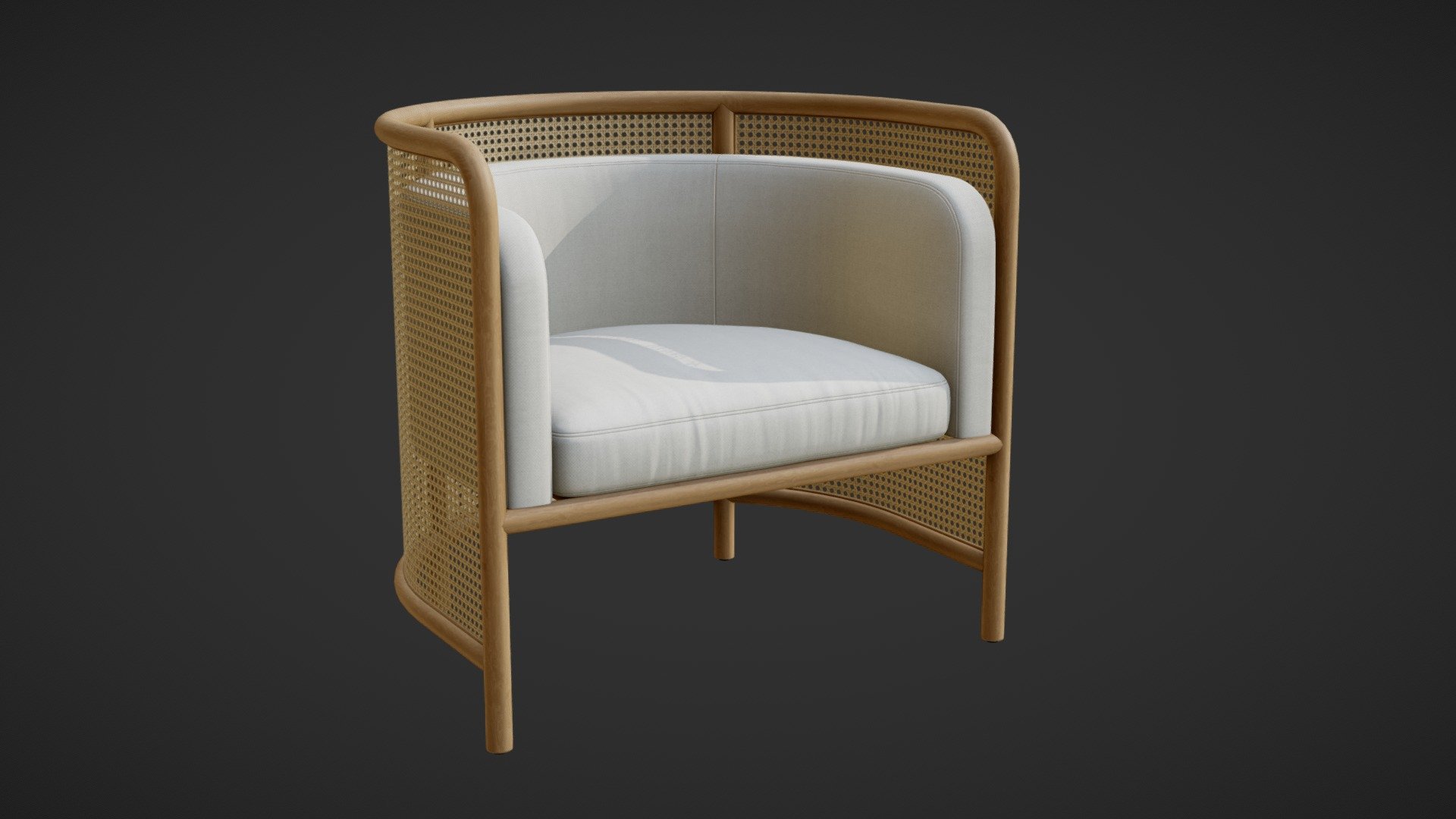 PBR version of a High-quality 3d model of a Crate and Barrel Fields Cane Back White Accent Chair by Leanne Ford.

10194 polygons
10466 vertices - Crate&Barrel Fields Cane Armchair - Buy Royalty Free 3D model by 3detto 3d model
