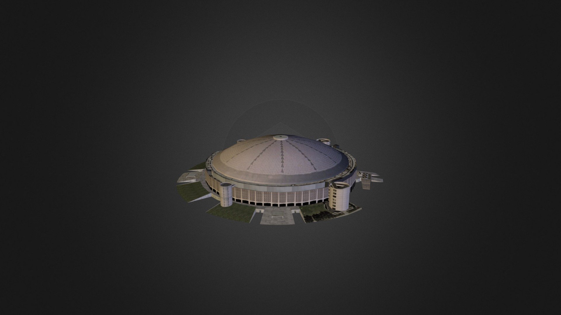 The Astrodome, originally called Harris County Domed Stadium, was completed in 1965.  It was the first baseball stadium to be cover by a roof.  The dome was initially made of semitransparent panels that allowed in enough sun light for grass to grow  - A S T R O D O M E - 3D model by j.win 3d model