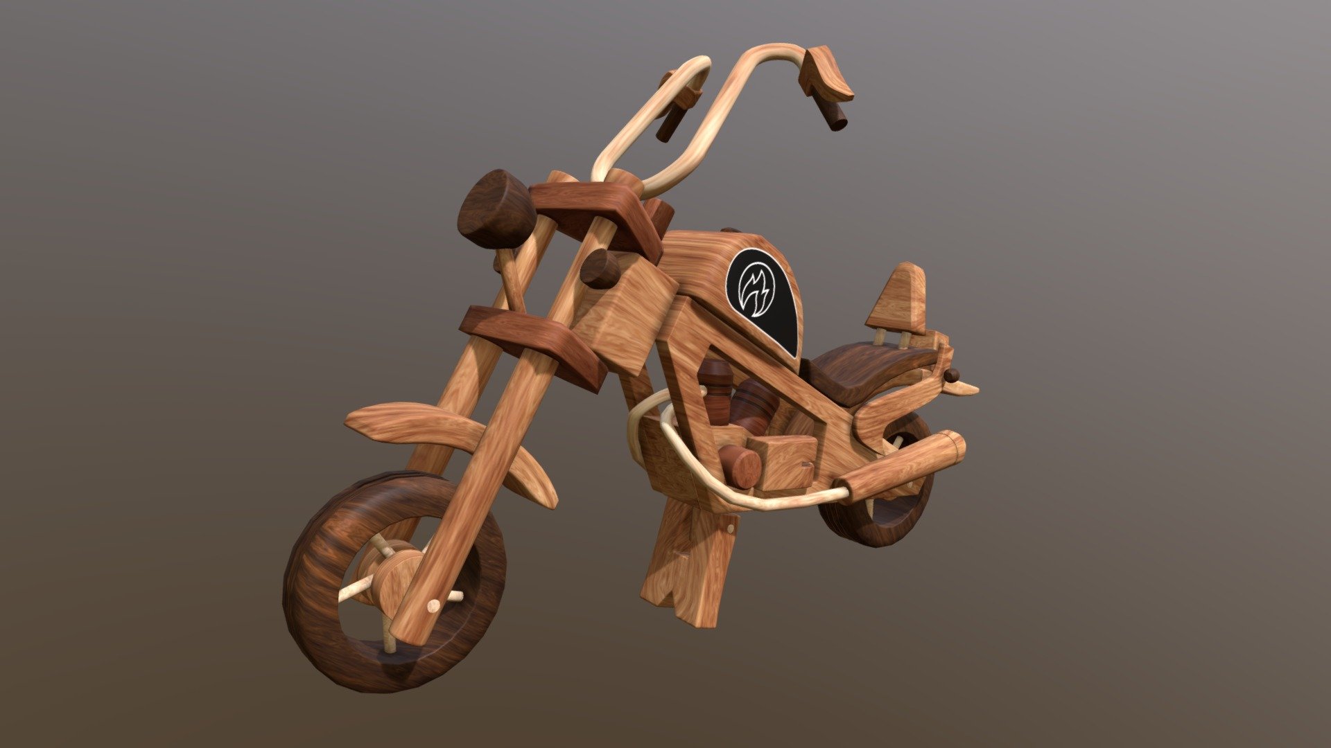 Wooden Toy Motorbike - 3D model by Ethan Bothner-By (@ethanbothnerby) 3d model