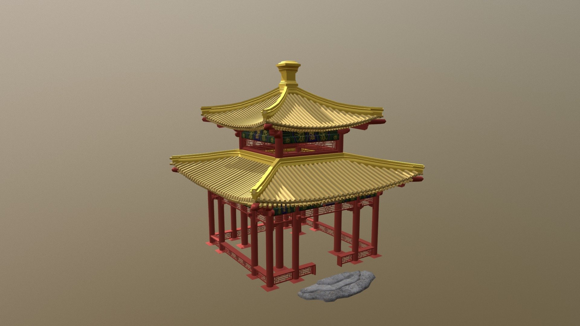 Asset for the Augmented Reality Project - Chinese Palace - 3D model by Jixuan S (@jixuan) 3d model