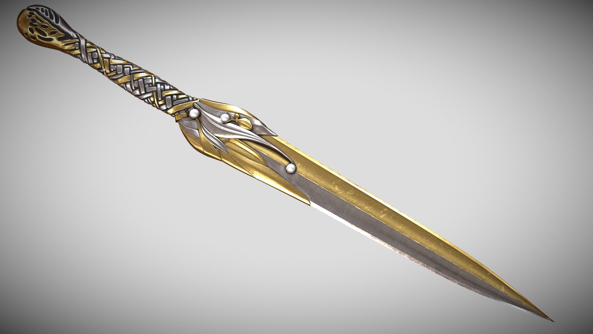 Finrod's dagger as depicted in the LOTR Rings of Power series.

Modeled initially inside 3ds Max then sculpted in ZBrush.
Textured inside Substance3d Painter 3d model