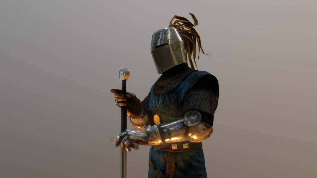 Medieval knight, inspired by the old crusader armors and an ancient and lost mythology. Asset for the game I'm producing, modelled and sculpted in Blender, textured in Substance Painter for the integration in Unity. #blender rocks - Moonstone Knight: Sir Godber - 3D model by olavra 3d model