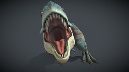Animated T-Rex Dinosaur Biting Attack Loop