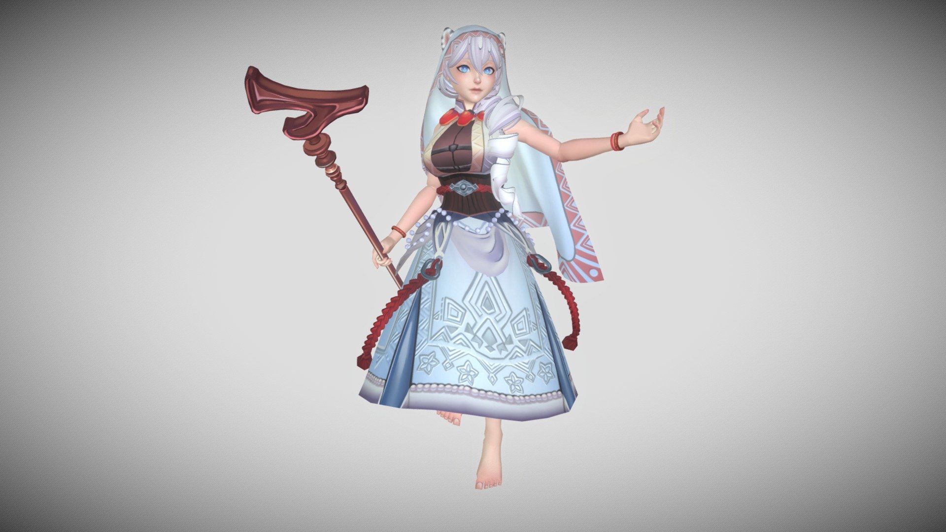 Kanna from Guardian Tales made with Blender and textured with Procreate 3d model