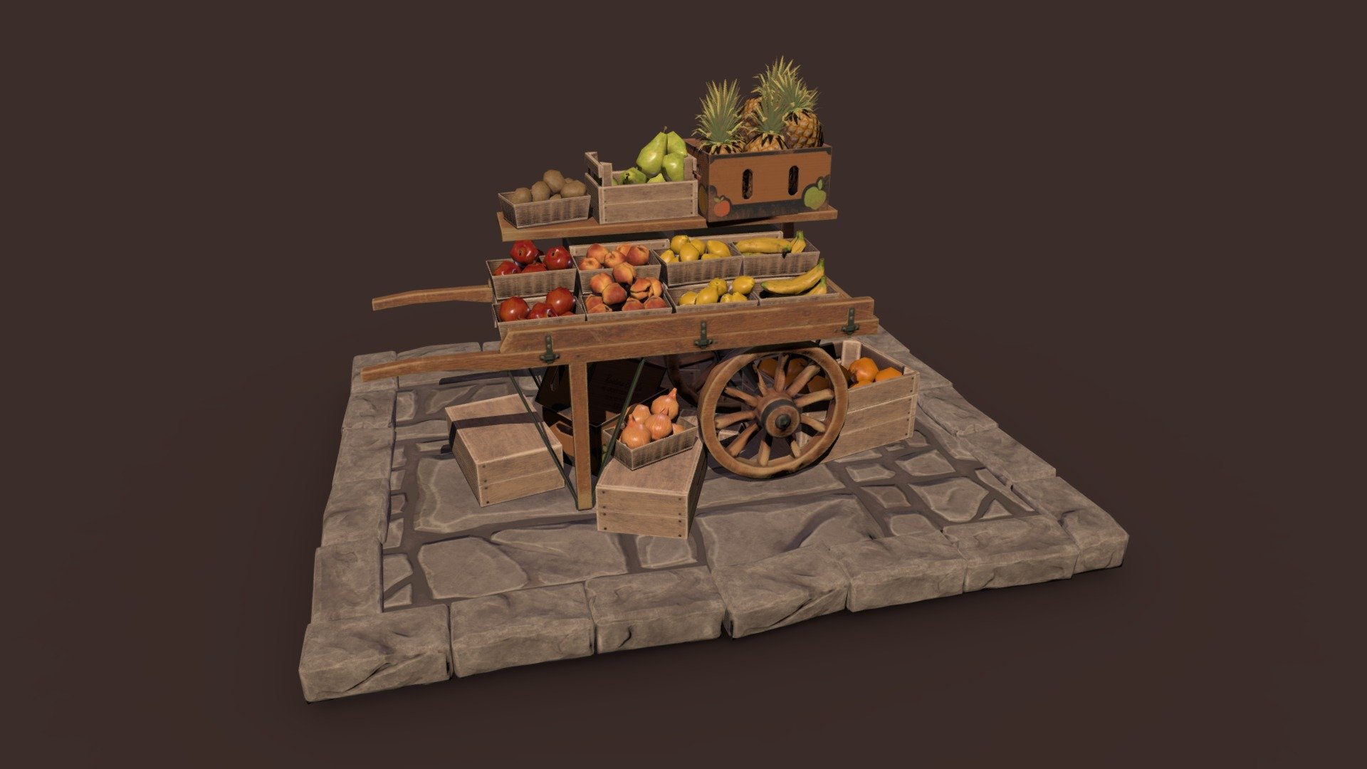 Fruit Cart - 3D model by Everson Lawrence (@EversonLawrence) 3d model