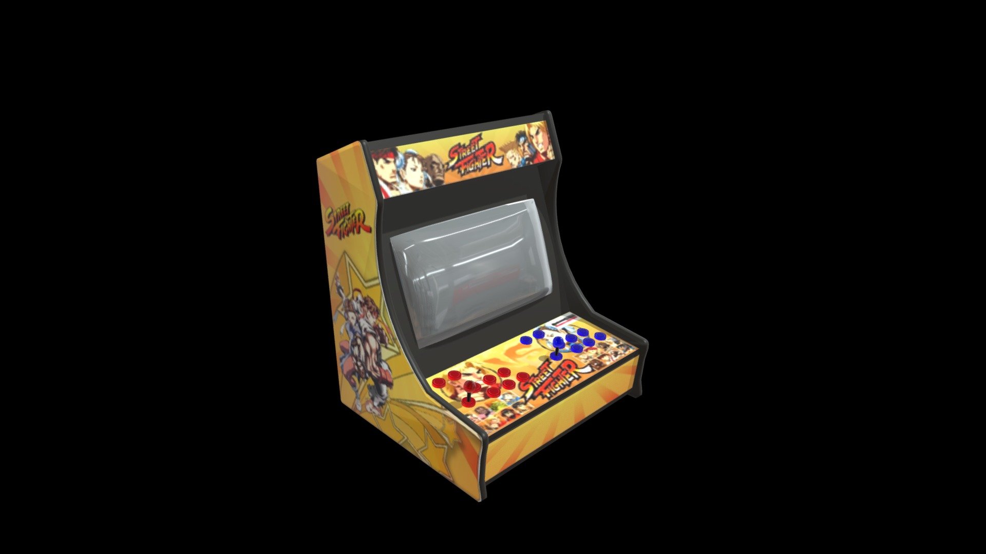 Street Fighter branded retro arcade game. This gem of an arcade game sold by https://thatsretro.ie/. To buy your very own full-size, bartop or handheld arcade with over 8000 retro games preloaded go to the thatsretro website 3d model