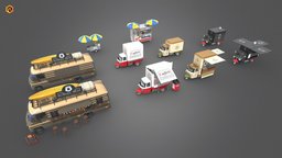 6  Food Trucks truck, unreal, ue4, food-truck, unity, vehicle, car, ue5, food-cart