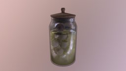 Glass jar filled with eyes