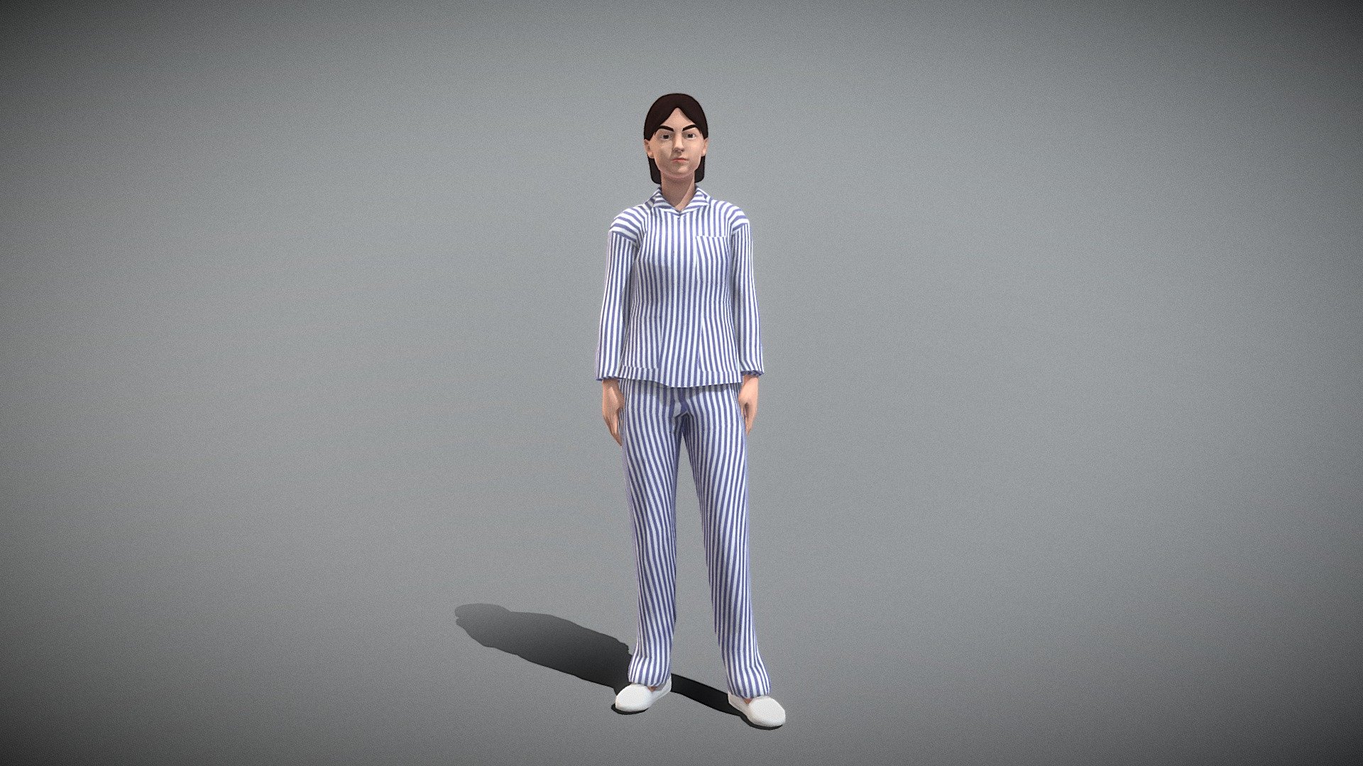 This is a male patient. It contains 9 animations such as walking, talking, running, waving, idle, etc. I hope you will like it.

1 material with 2048 * 2048 texture.

Triangles: 7776  Vertices: 3966

(Viewer Setting above are just a preview and may vary drastically depending on your lighting and shading setup on the final application)

If you have any questions, please feel free to contact me.
 
E-mail: zhangshangbin1314159@gmail.com
 - Patient - Buy Royalty Free 3D model by Zhang Shangbin (@zhangshangbin1314159) 3d model
