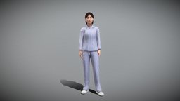 Patient toon, people, patient, hospital, woman, psychiatric, neuropathy, character, girl, cartoon, low, poly, female, hospitalized