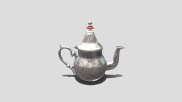 Teapot Model teapot, tea, vintage, morocco, dishes, metallic, kitchenware, maroc, uvunwrapped, pbr-texturing, pbr, moroccanteapot, noai