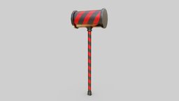 Hammer diffuse, sculpt, clown, toy, hammer, ao, circus, fun, realtime, baked, color, workflow, stripes, old, allegorithmic, lowpolygameasset, discover, weapon, maya, handpainted, game, lowpoly, gameart, gameasset, test, 3ds, 3dmodel