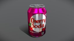 Cherry Soda 🍒 drink, cherry, can, beverage, soda, bottle, ryanking, ryankingart