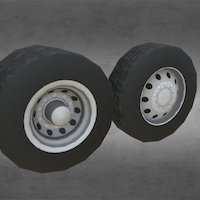Low-Poly Bus/Truck Wheel wheel, truck, wheels, bus, low-poly, texture, lowpoly, model, car