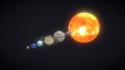Photorealistic Solar System + Pluto 8k Textures jupiter, planet, moon, universe, system, solar, mars, photorealistic, saturn, earth, astronomy, sun, venus, 8k, pluto, neptune, mercury, uranus, cosmos, solar-system, space
