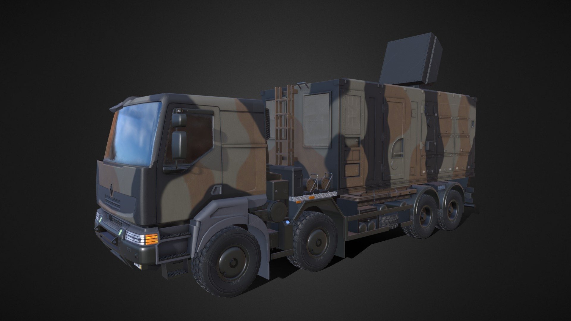 Reproduction of a Renault Kerax military truck based on photographs. Model created in Maya and textured with Substance Painter.

more information : https://www.artstation.com/cedricb - Renault Kerax Samp/T Mamba MRI - 3D model by cedb 3d model