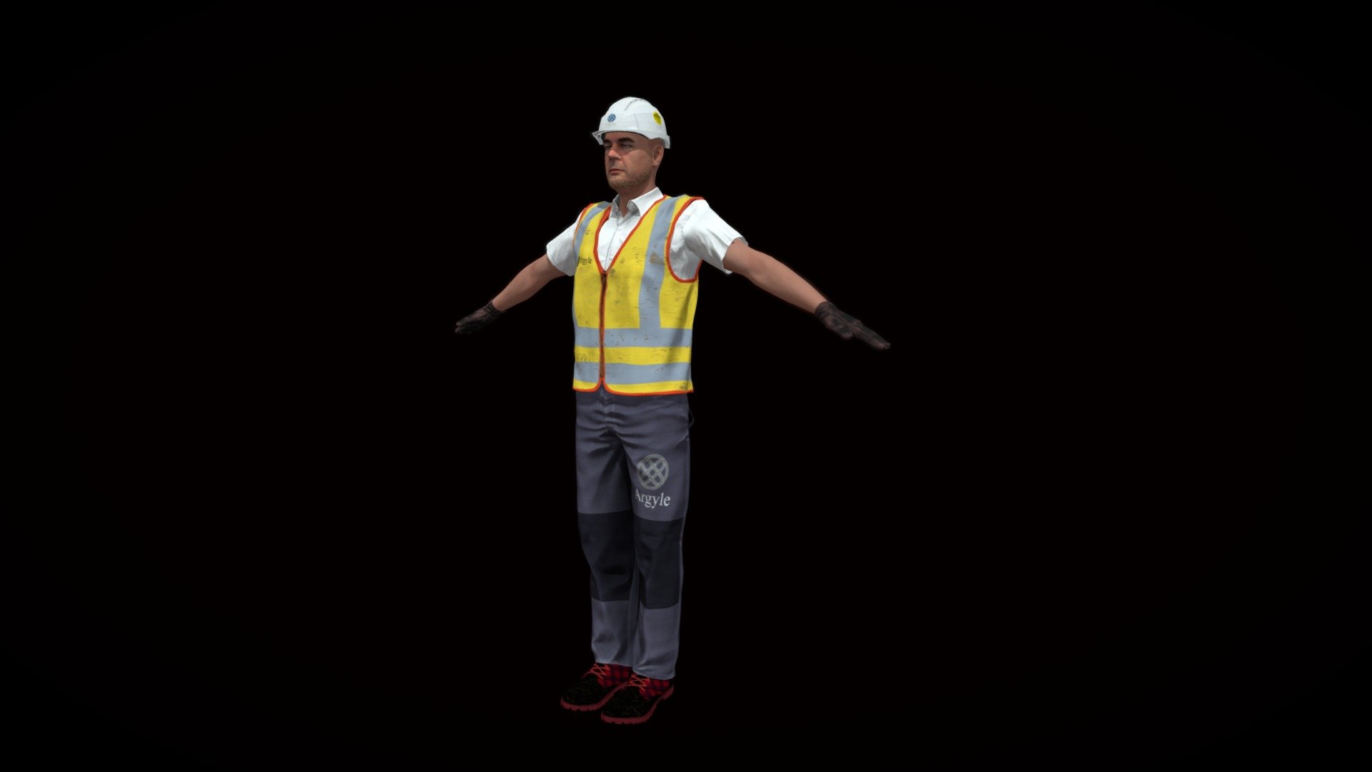 One of our Construction characters used in our digital construction services for visuals and presentations. Fully rigged and used for mocap and custom animations 3d model