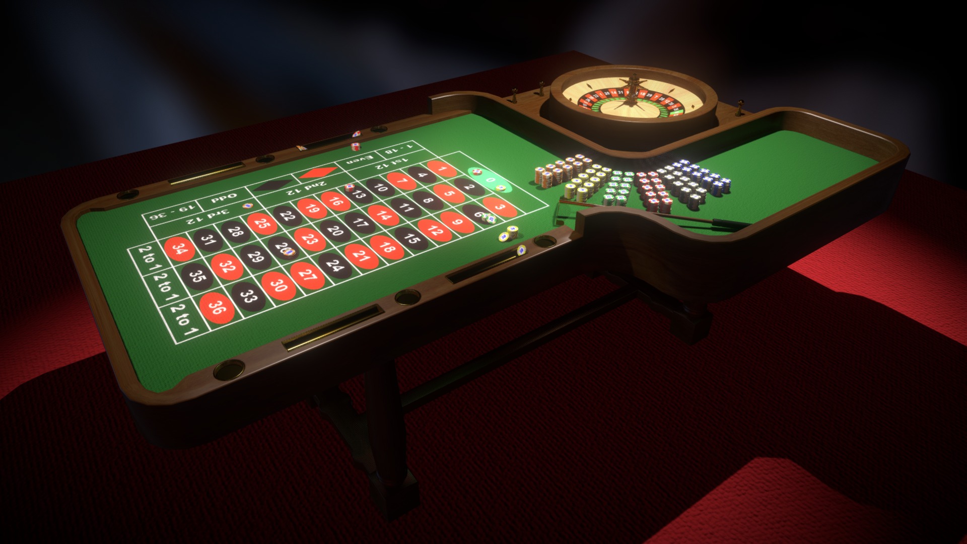 Roulette table made for a Casino advertising - Roulette Table - Buy Royalty Free 3D model by LordDiego 3d model