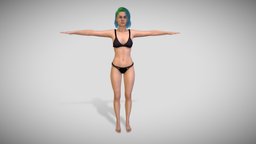 Fashion Beauty Woman (Rigged & Blendshapes) hair, style, chick, people, fashion, beauty, unreal, young, , realistic, woman, beautiful, bra, clothed, underwear, tpose, pedestrian, sister, lingerie, topmodel, girlfriend, highfashion, unity, girl, model, wood, gameready