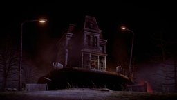 A Nice Neighbour (Haunted House Challenge) blood, b3d, challenge, night, haunted, smoke, psycho, mansion, fog, substancepainter, low-poly, blender, lowpoly, house, halloween, horror, hauntedhousechallenge